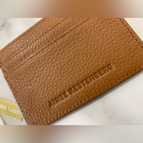 NWT! Aimee Kestenberg Credit Card Wallet Brown Genuine Leather London Slim - Picture 3 of 7
